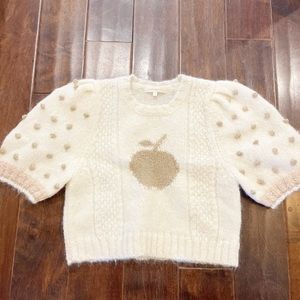 LoveShackFancy Cyrielle Apple Sweater Mohair Wool